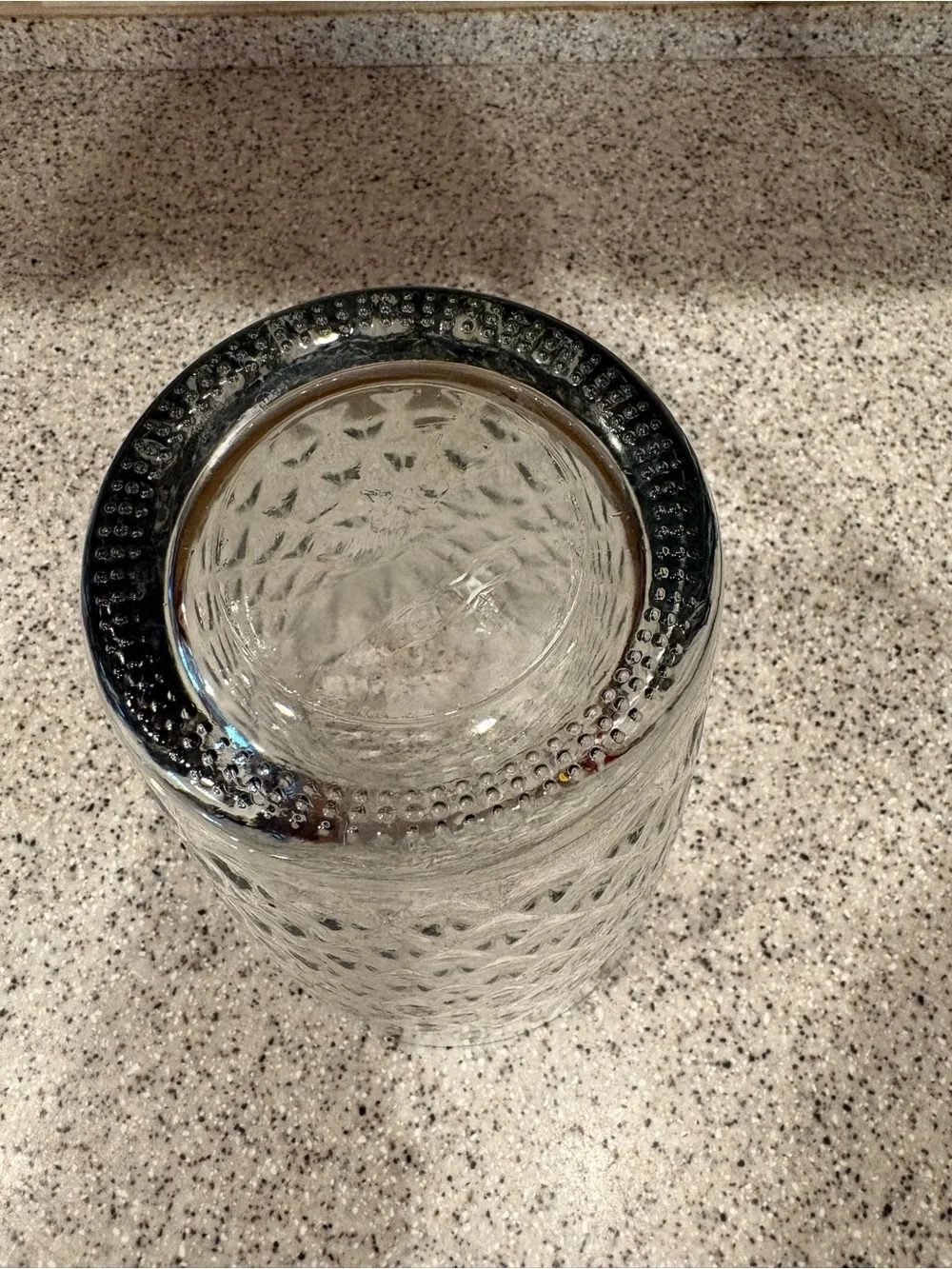 Mid Century Crystal Vase w/ a Diamond Pattern